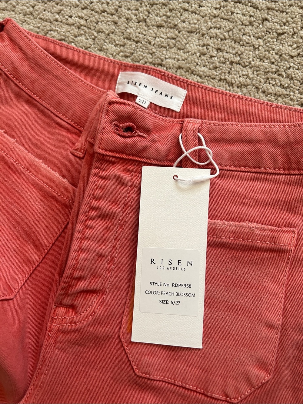Risen flare legs peach blossom jeans NWT 5/27 - Picture 3 of 5